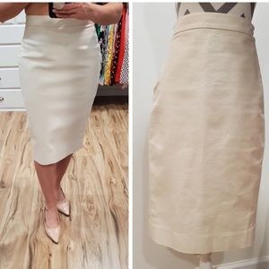 J.crew Ivory Pencil Skirt